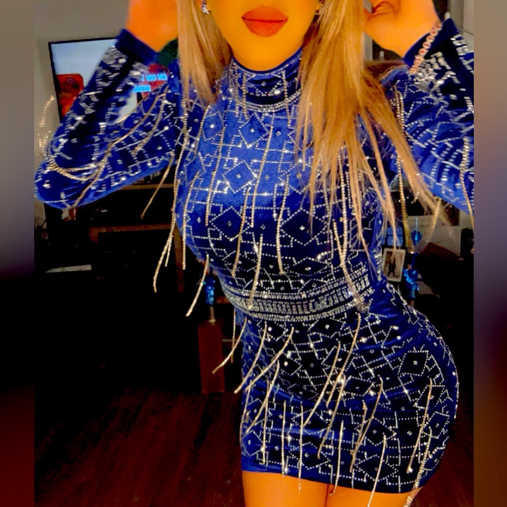 Royal Mini Dress. Only worn once.